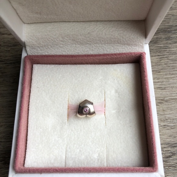 Pandora Pink Stone Heart Charm - Picture 3 of 4